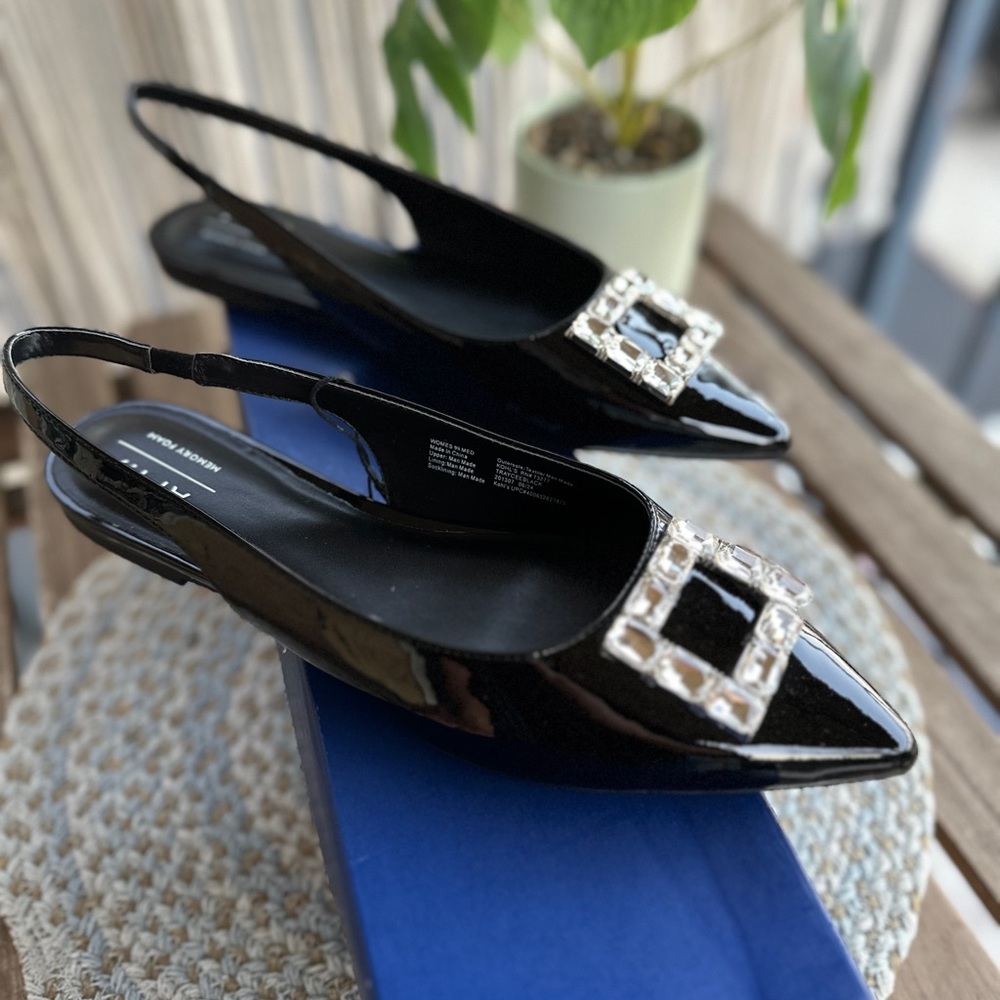 Apt. 9 Black Flats with Embellished Buckle